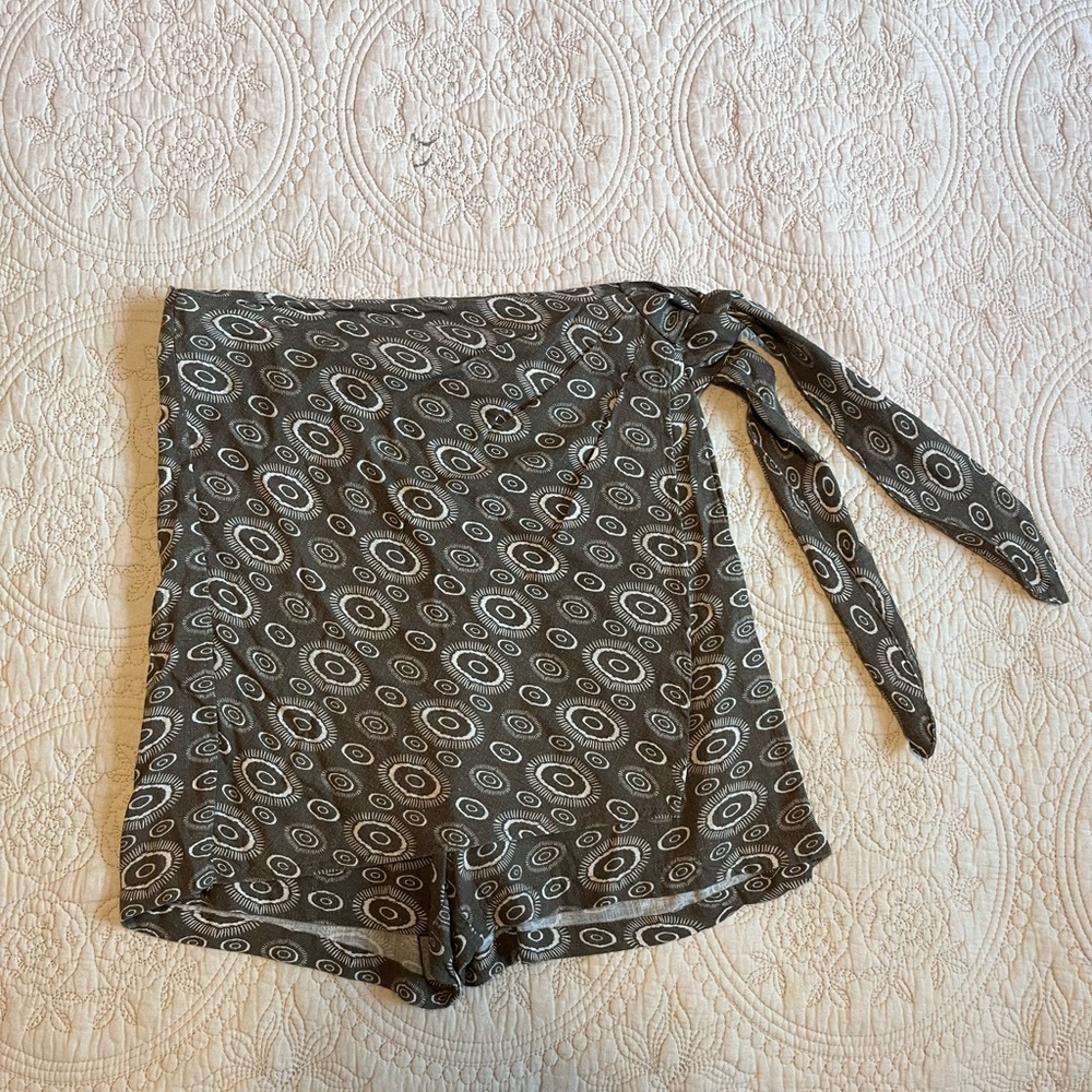 Dex High Waist Gray Patterned Women's Skort